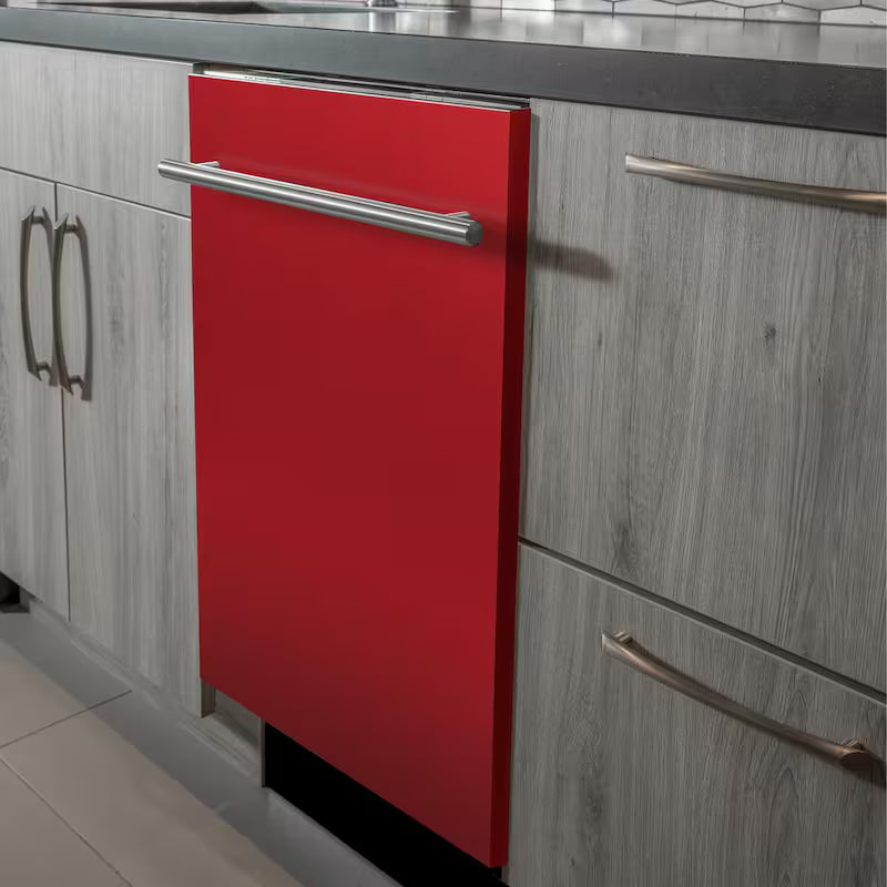 24 in. Compact Dishwasher with 2 Racks in Red Matte W51956