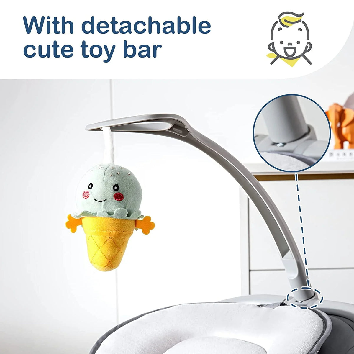 Portable Baby Swing with 3 Speeds Music Remote Control A904