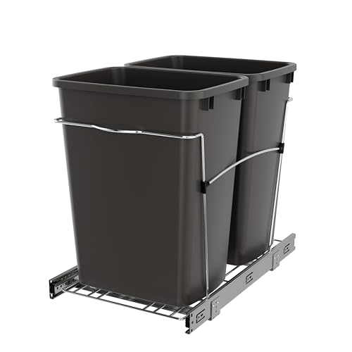 Double Pullout Trash Can 35 Qt Black G23942