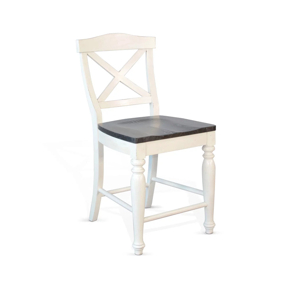 24" Wood Crossback Barstool V370254