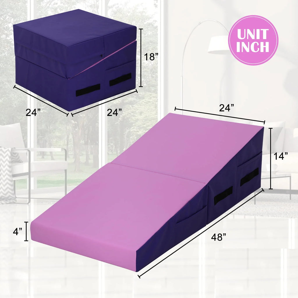48x24 inch Foldable Incline Gymnastics Mat with Handle J9188