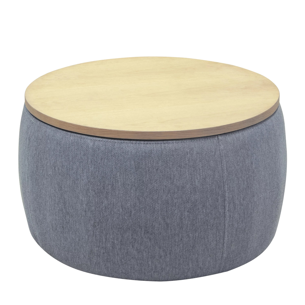 Dark Gray Round Storage Ottoman R6126