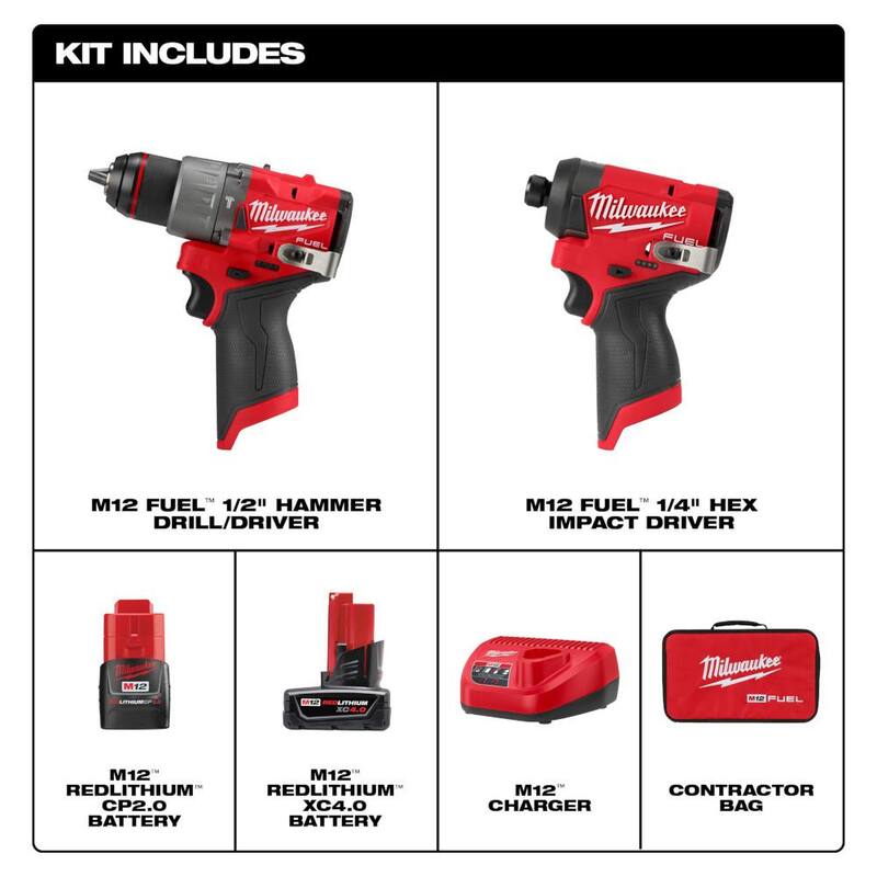 12-Volt Lithium-Ion Brushless Cordless Hammer Drill and Impact Driver Combo Kit with Compact Vacuum B232