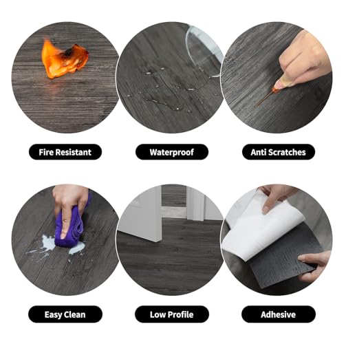 Peel and Stick Floor Tile, 54 Sq.Ft Self Adhesive Vinyl Flooring Plank X140