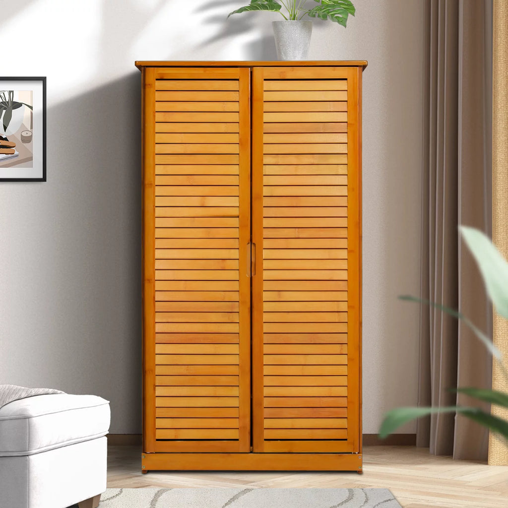 Bamboo 7 Tiers 21 Pairs Shoes Rack with Door X792