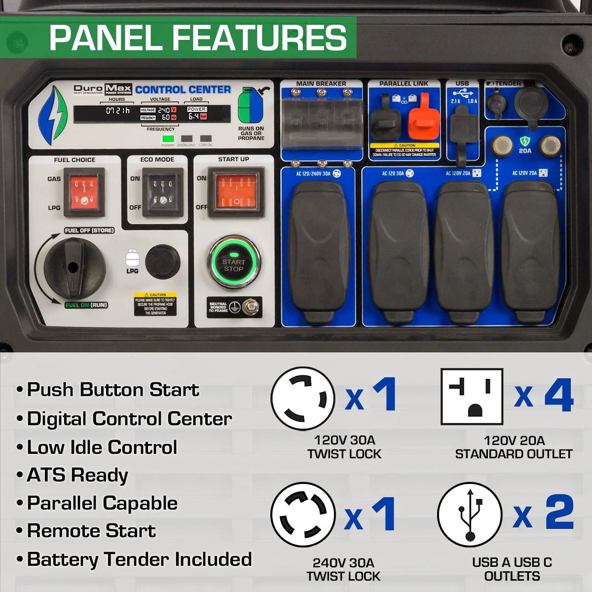 9000 Watt Dual Fuel Inverter Generator with CO Alert G6082