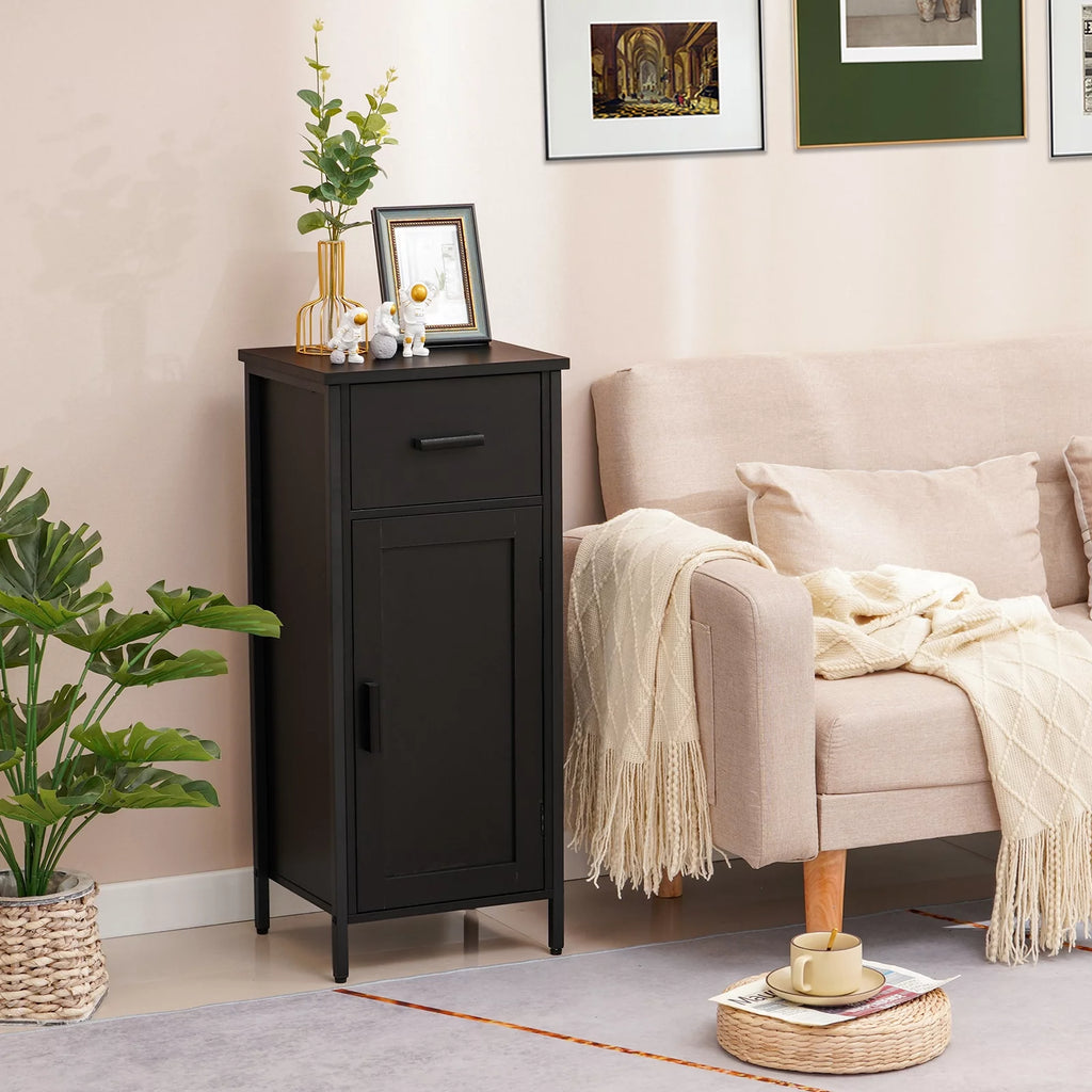 Rustic Brown 1 Door 1 Drawer Cabinet with 2 Shelves L85680