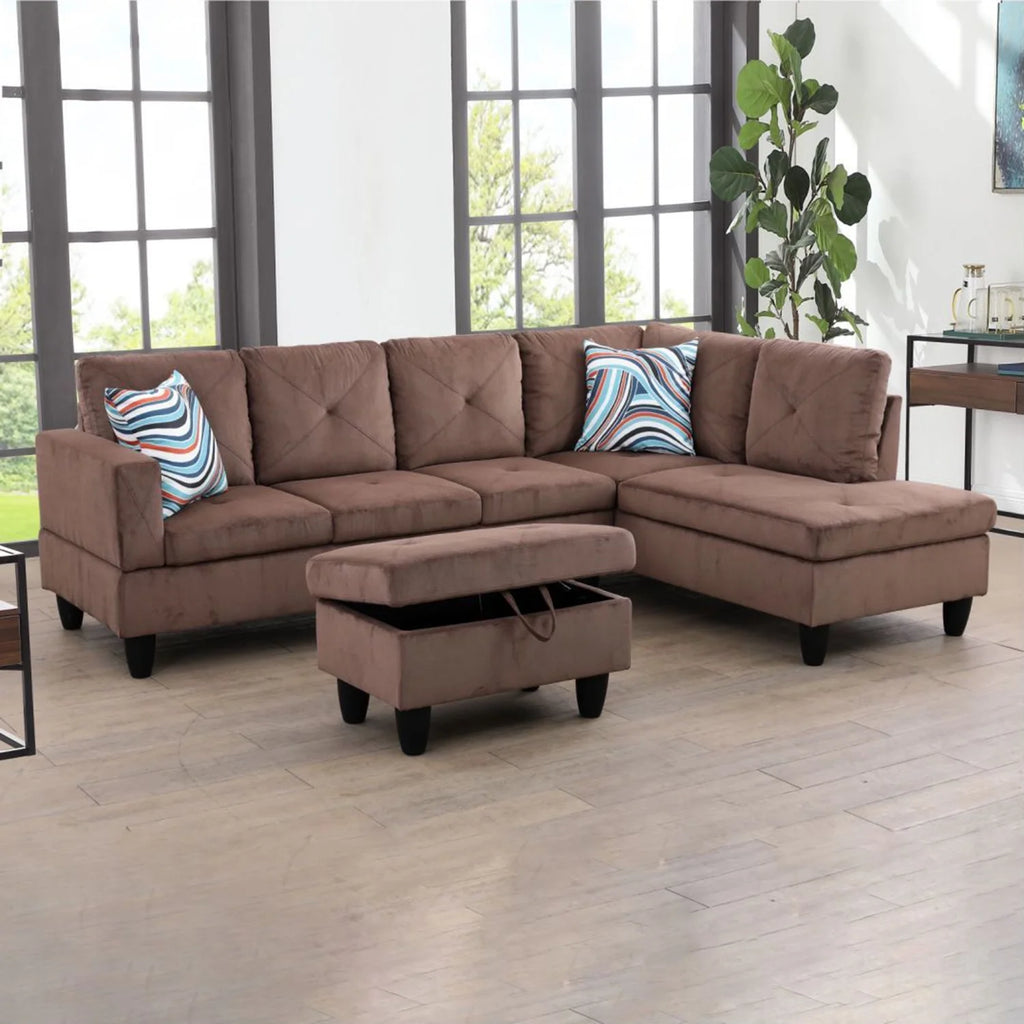 Linen L-Shape Sectional Sofa H930