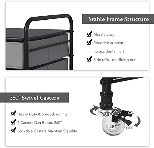 Mini Fridge Stand with 2 Drawer Storage A7119