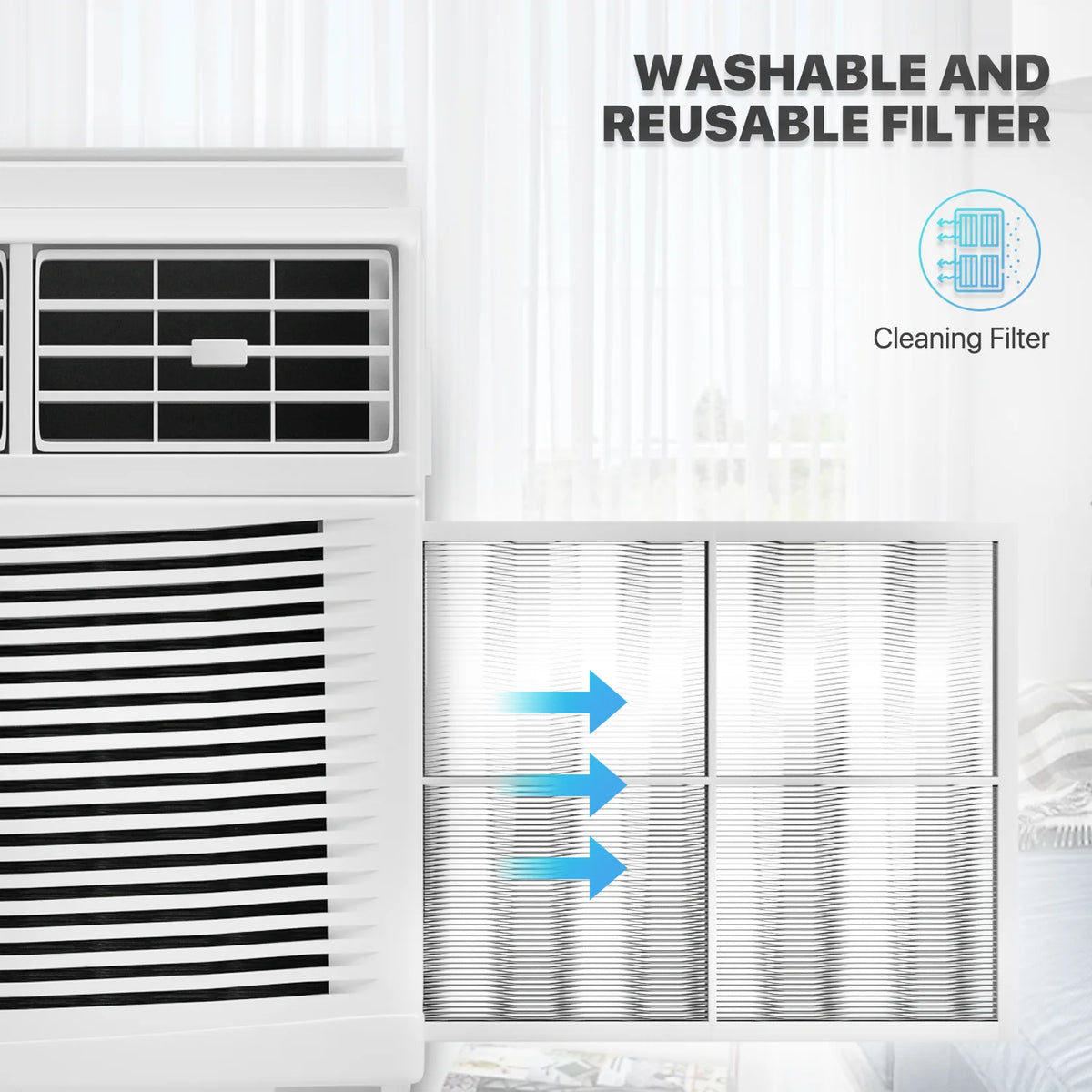5,000 BTU Mechanical Window Air Conditioner with Multi-Speed Fan, White M60039