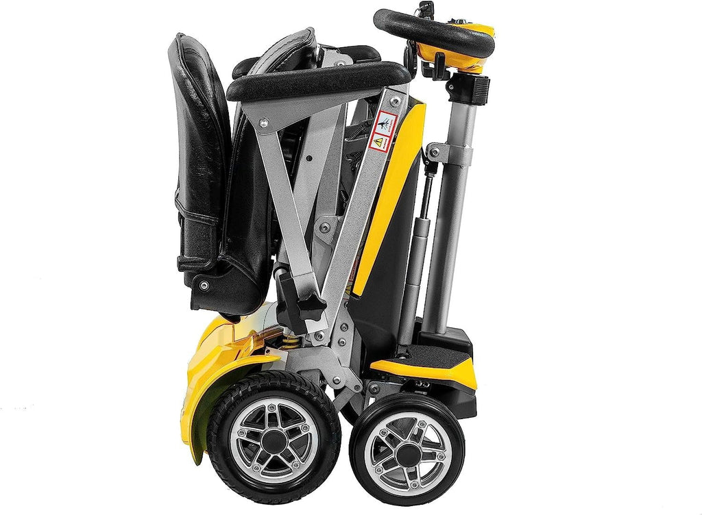 Yellow Automatic Folding Travel Scooter with Lightweight Lithium Battery W48455