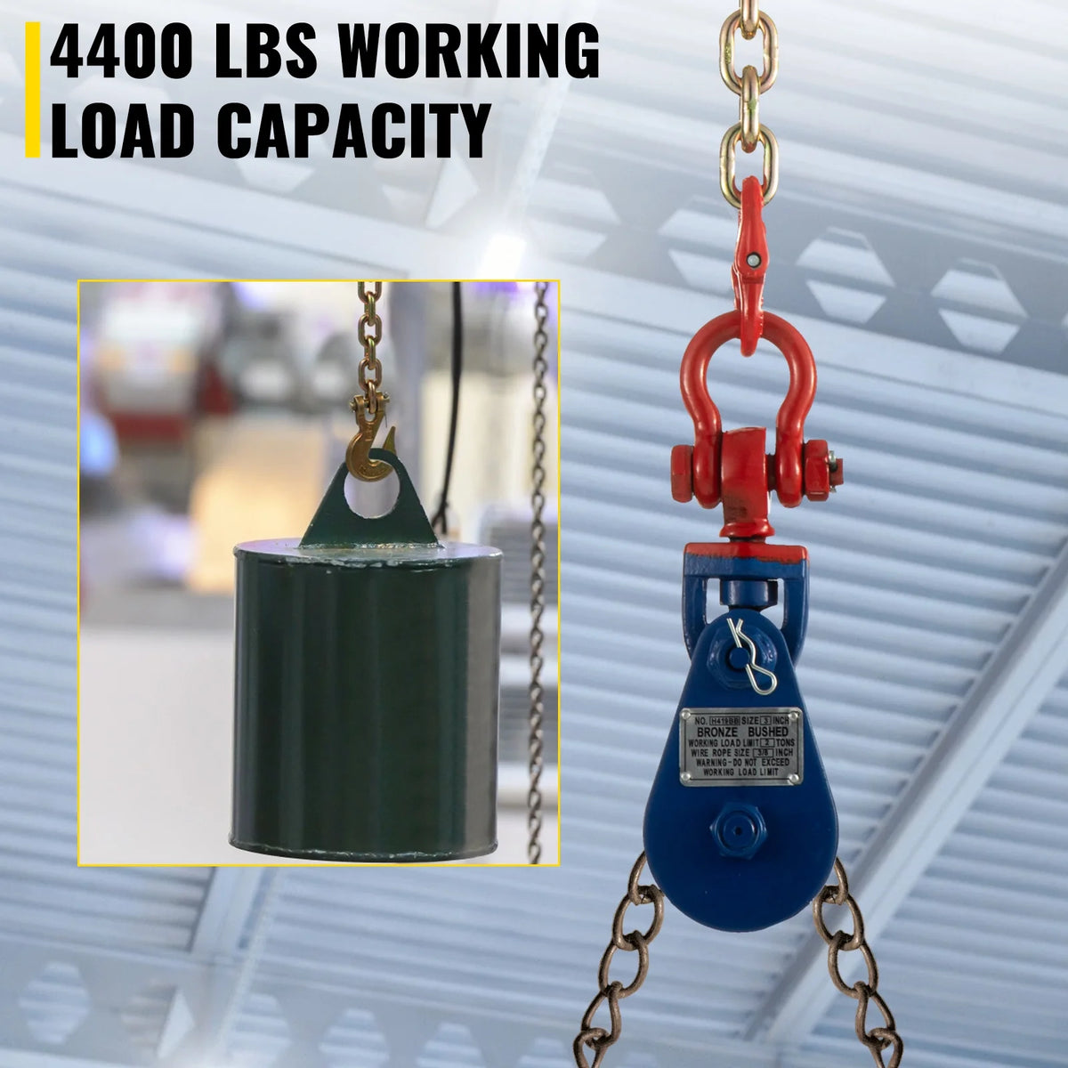 2Ton 4400 lbs Snatch Block with Chain E697