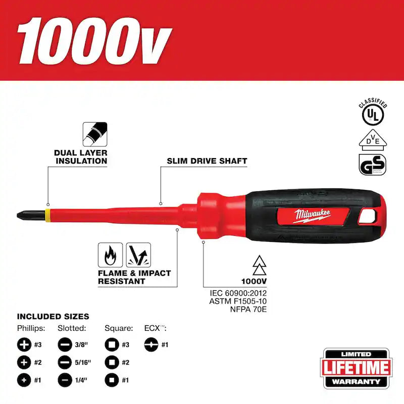 1000V Insulated Screwdriver Set 10-Piece X639838