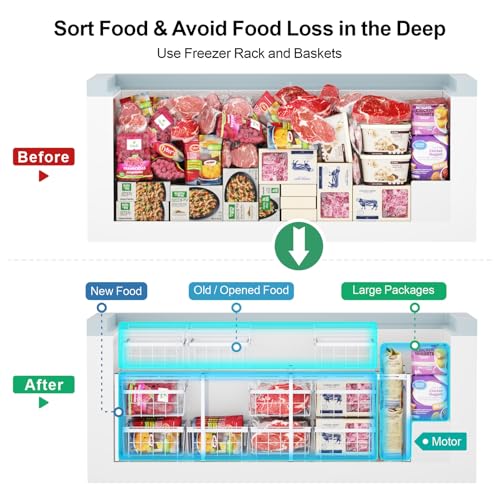Expandable Chest Freezer Organizer Baskets, 2 Pack V791928