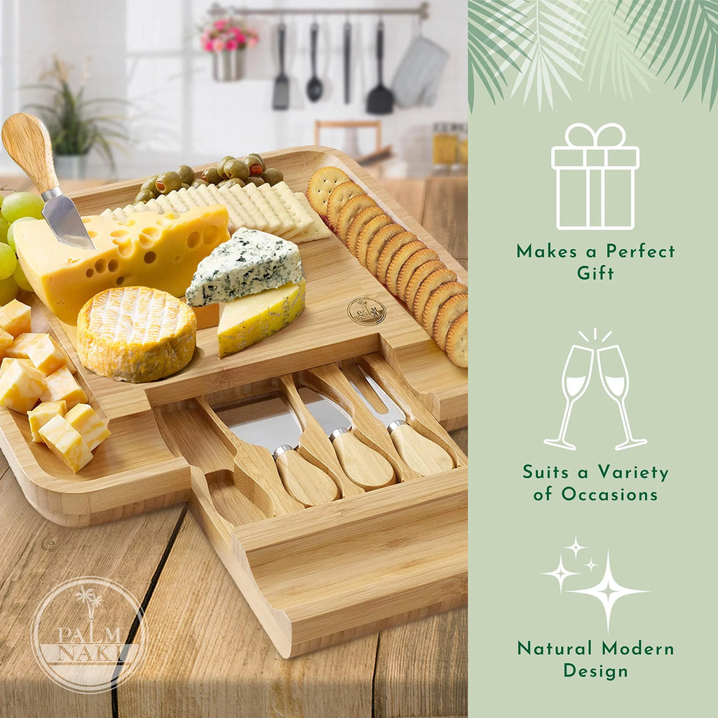 Bamboo Cheese Board and Knife Set D307448