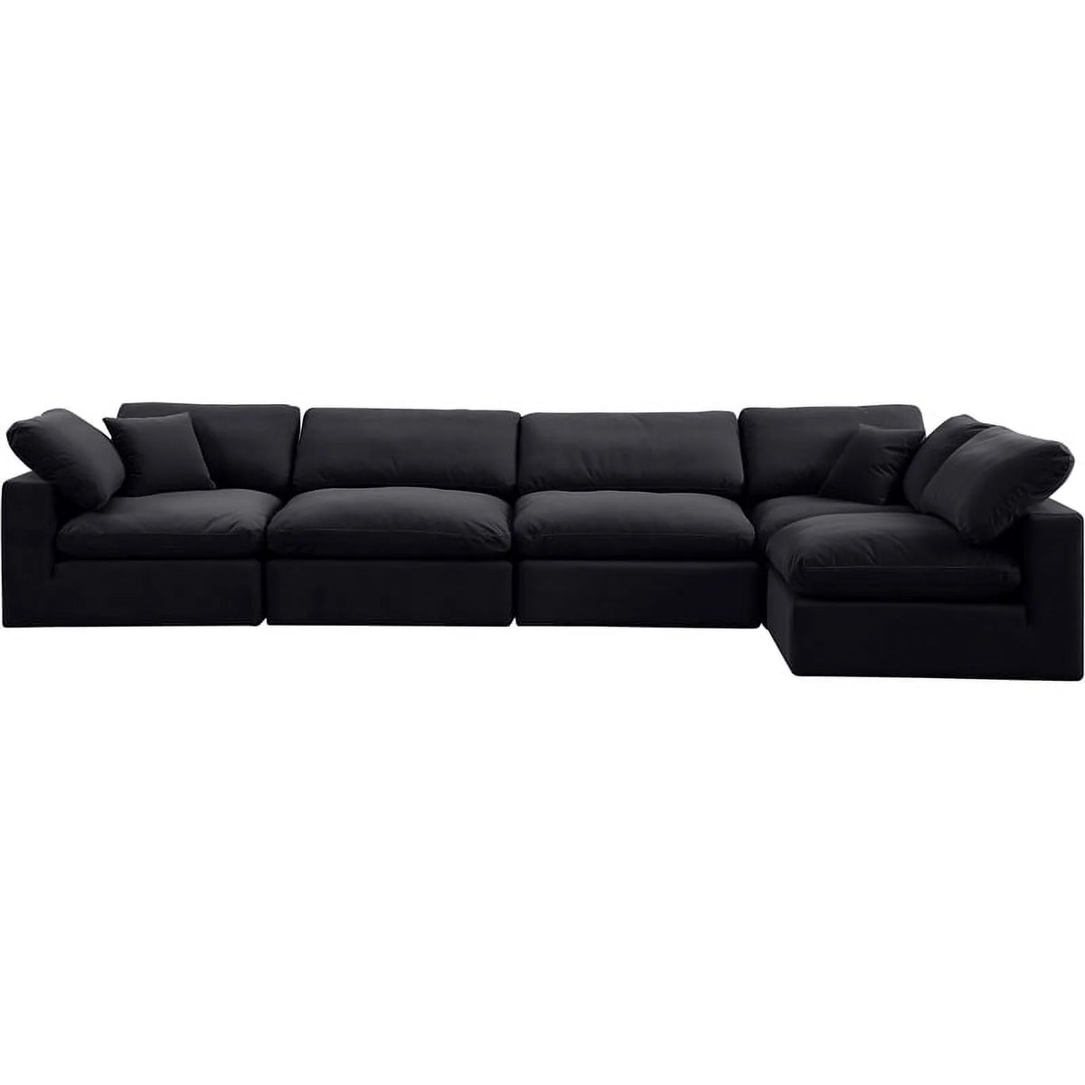 Black Velvet Modular Sectional W9519