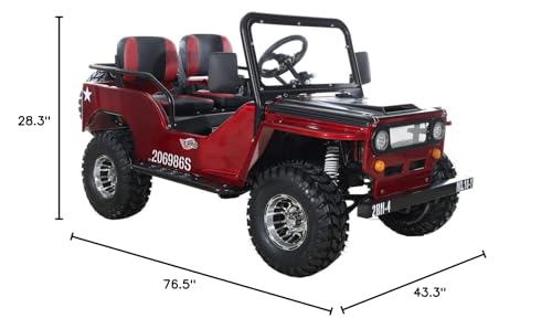 125cc Go Kart with 3-Speed Semi-Automatic Transmission and Reverse, 18" Aluminium Rim Wheels, Red Y129805