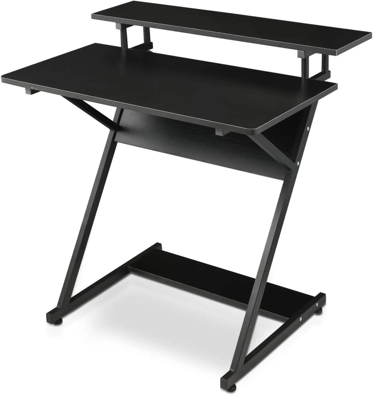 Black 3 Tier Z-Shape Computer Desk T121709
