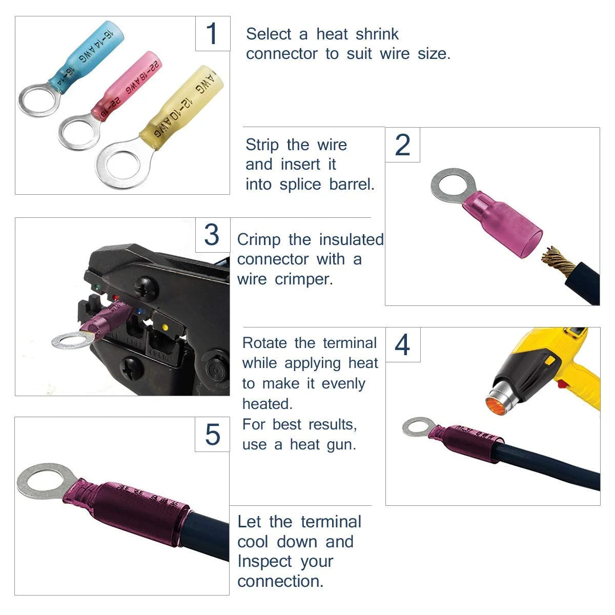 150PCS Insulated Heat Shrink Wire Connectors P466557