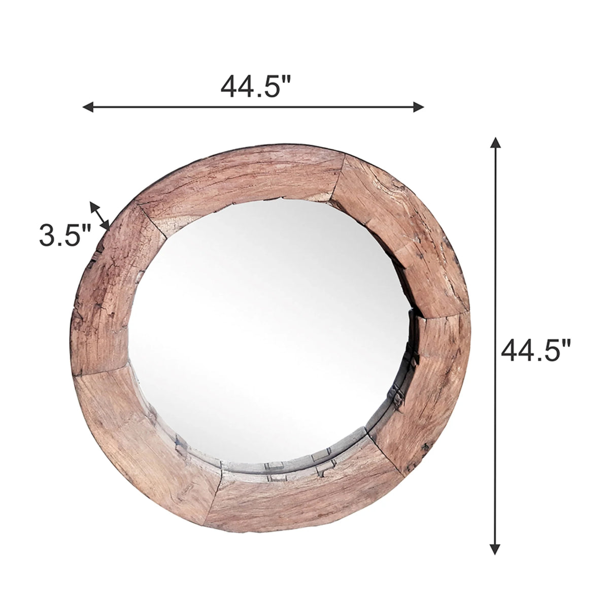 Wagon Wheel Wall Mirror with Wooden Frame M755
