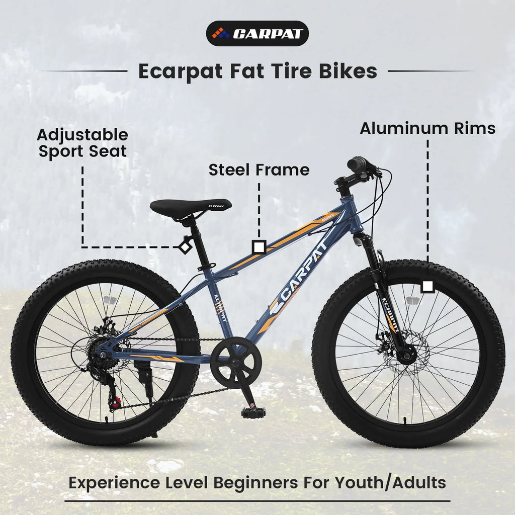 Green 24 inch Fat Tire Mountain Bike W574811