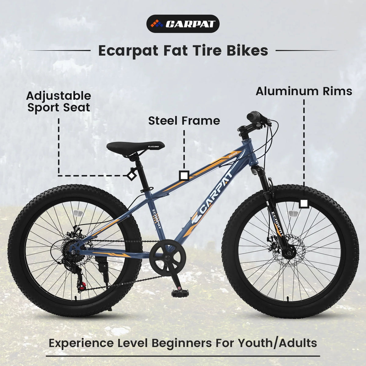Green 24 inch Fat Tire Mountain Bike W574811