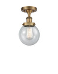 1 Light 6 inch Semi-Flush Mount in Brushed Brass T637146