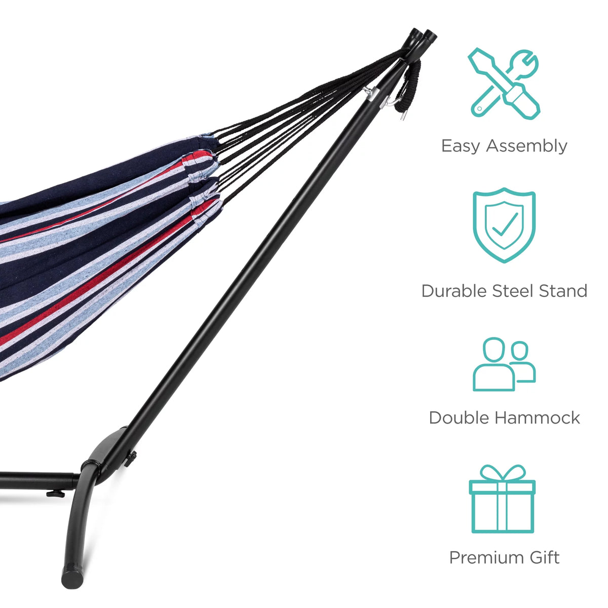 Cotton Double Hammock with Stand and Carrying Bag H351