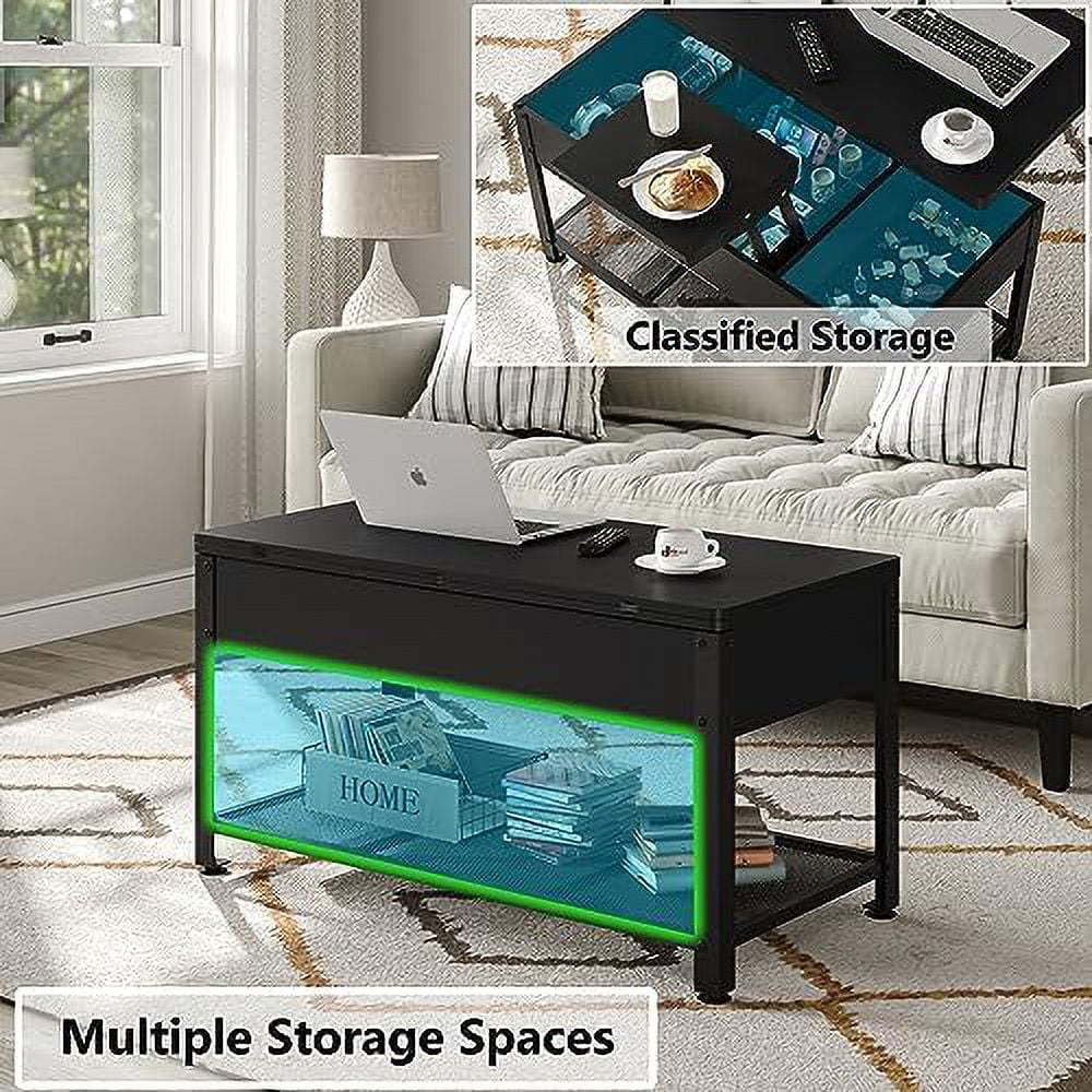Lift Top Coffee Table with Hidden Compartment N65856
