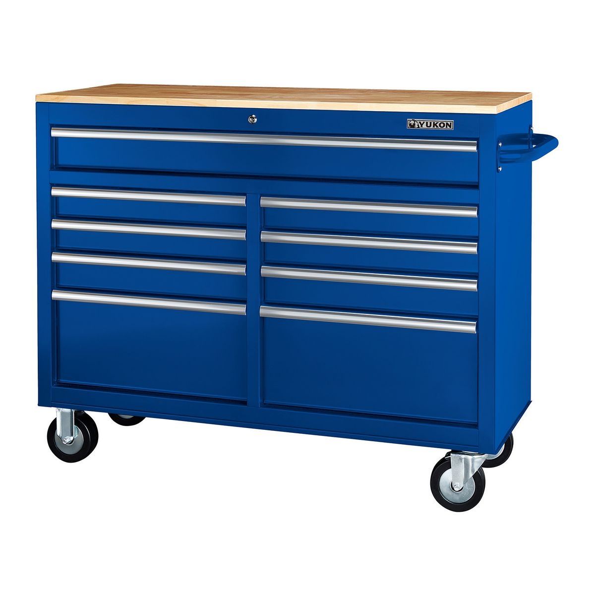 Black 9-Drawer Mobile Storage Cabinet with Solid Wood Top F272096