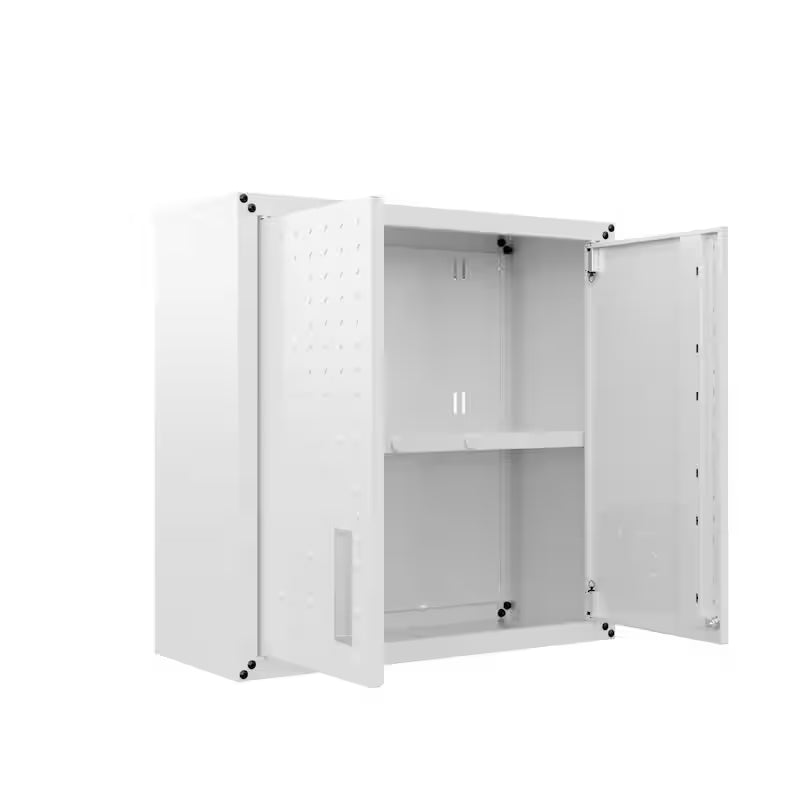 30 in. 2-Shelf Wall Mount Metal Garage Cabinet in White R556