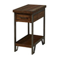 Rustic Wood 1-Drawer Side Table F53613