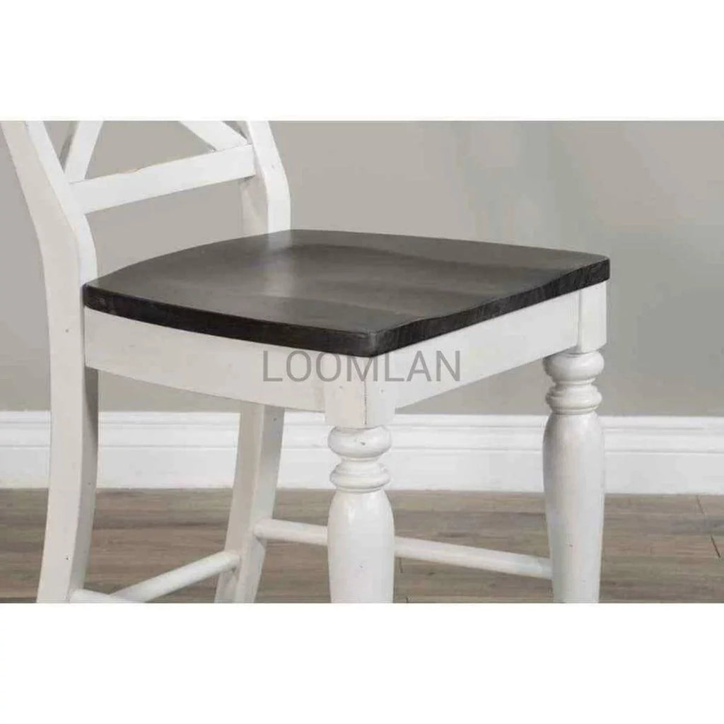 24" Wood Crossback Barstool V370254