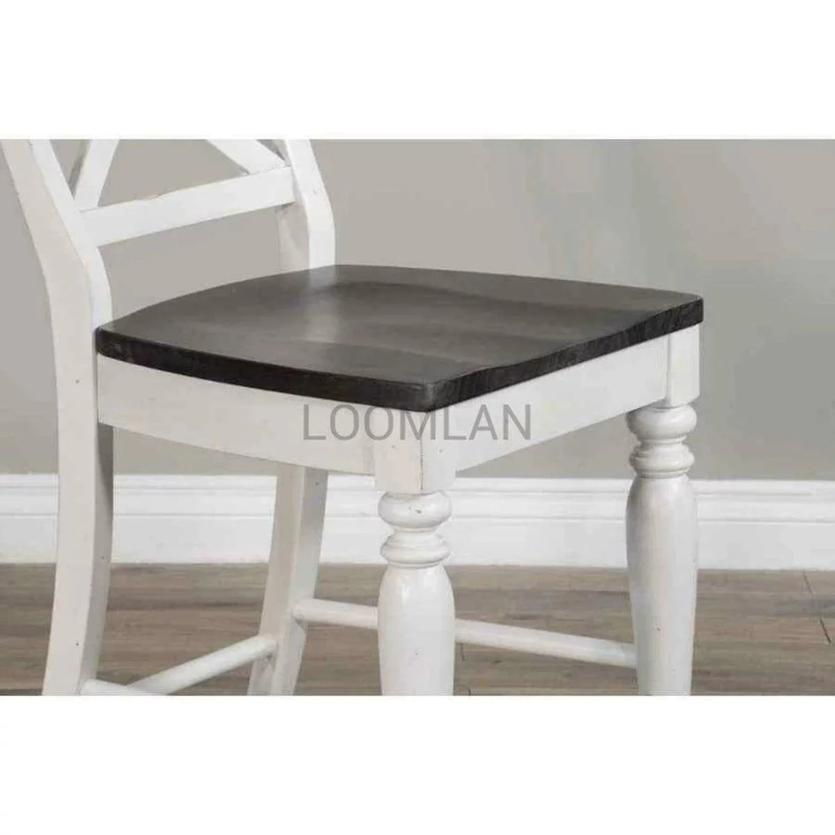 24" Wood Crossback Barstool V370254