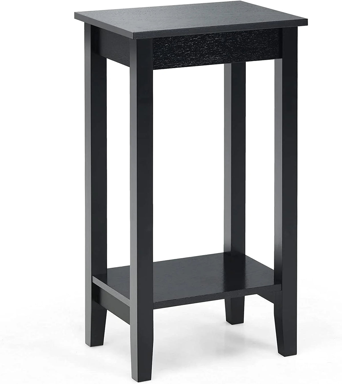 2-Tier End Table with Shelf and Wooden Legs I599463