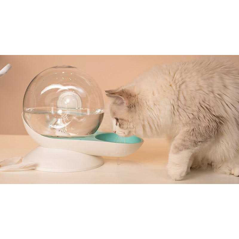 Snail Shaped 2-in-1 Gravity Pet Water Dispenser and Food Bowl X6775