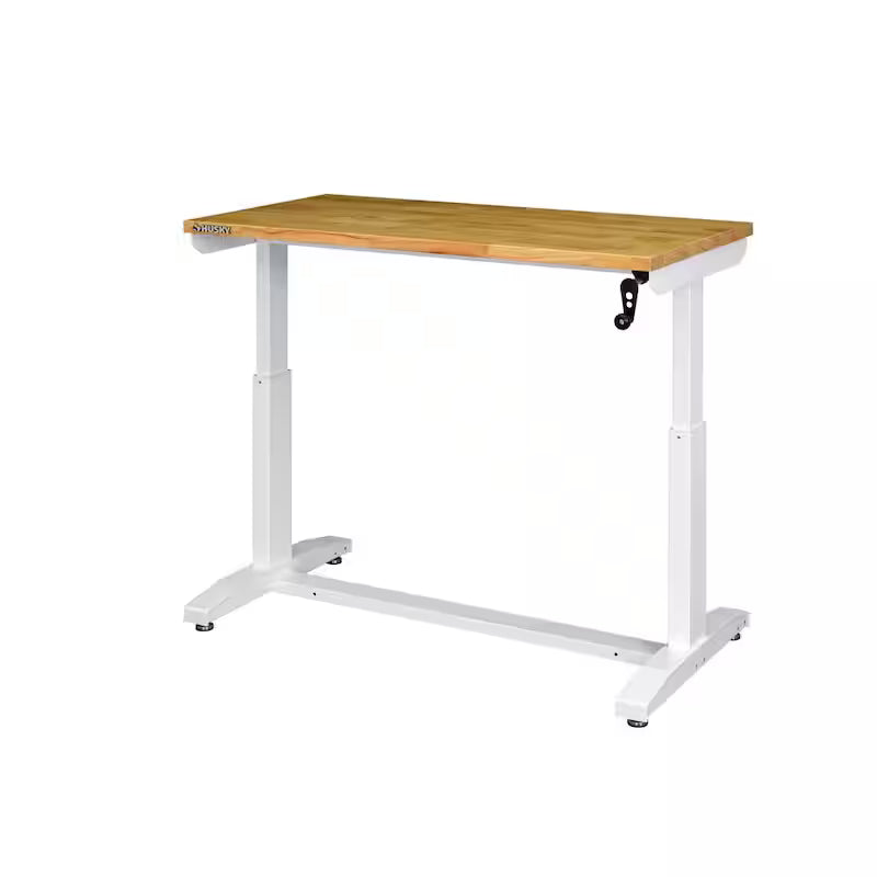Adjustable Height Work Table in White C384