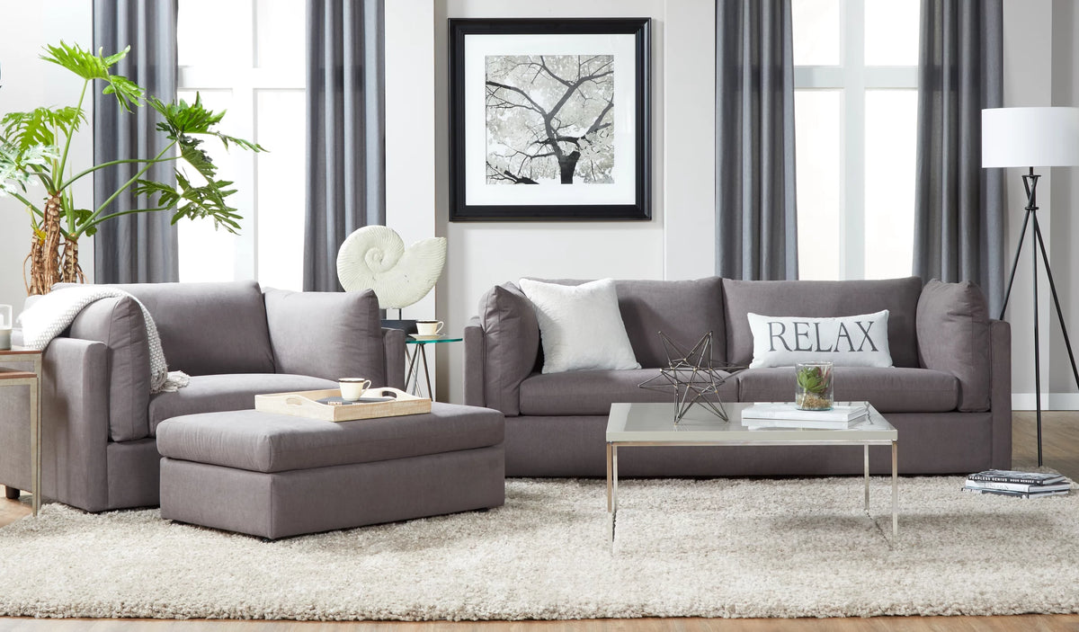 Carbon Gray 3-Piece Sofa and Cuddler Chair Set L8531