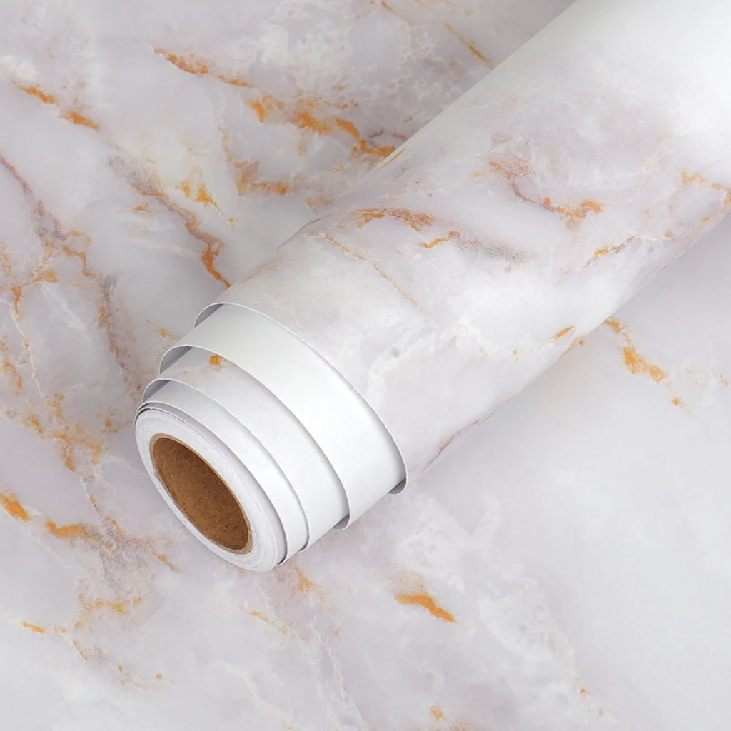 Gold White Marble Peel and Stick Contact Paper S86569