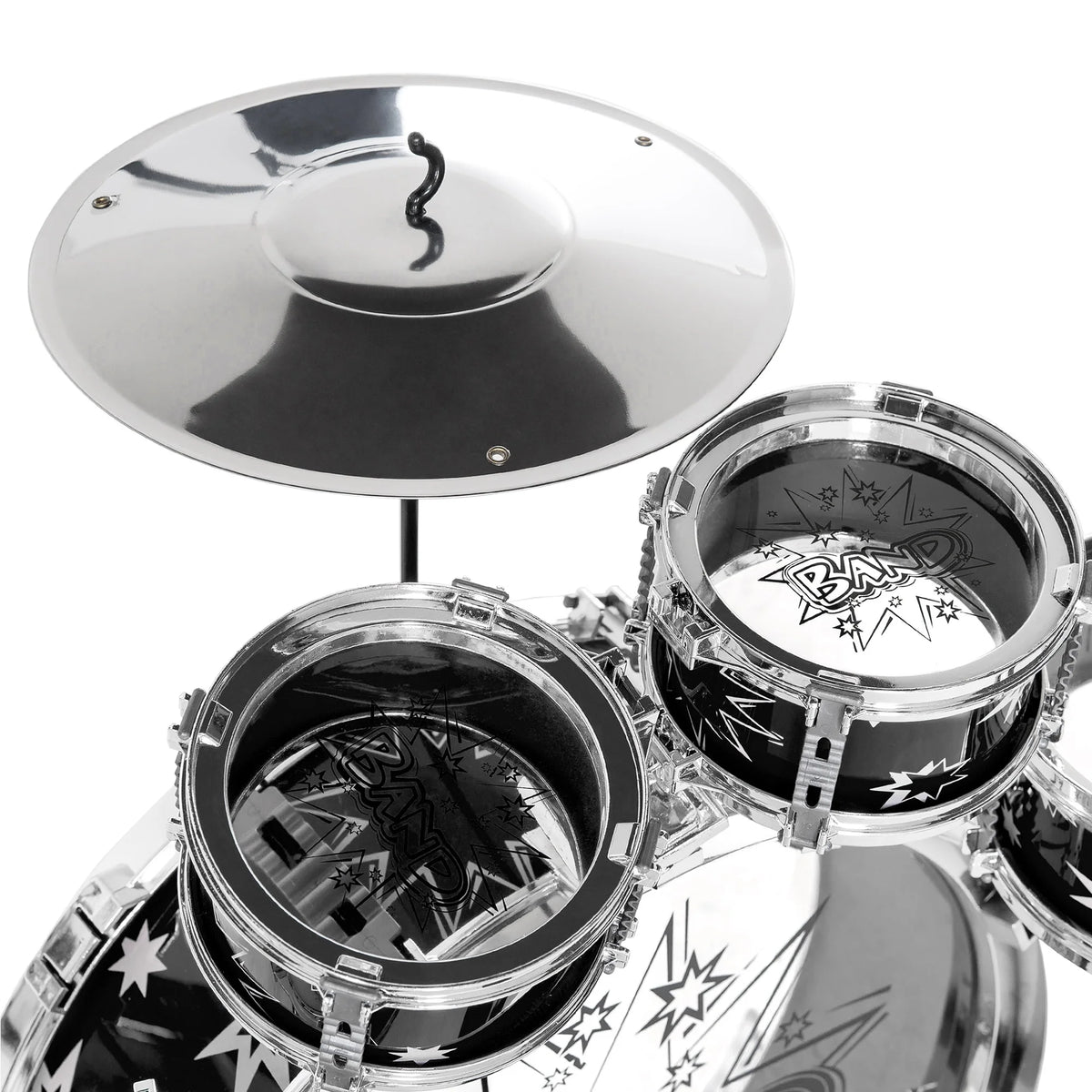11-Piece Kids Drum Set with Stool and Drumsticks S57833