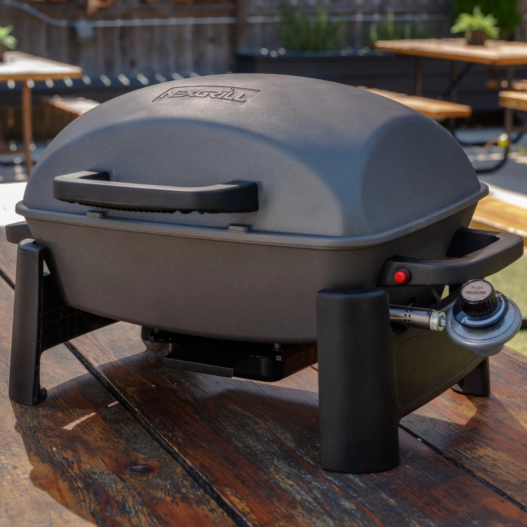 1 Burner Cast Aluminum Tabletop Propane Gas Grill Black F3669