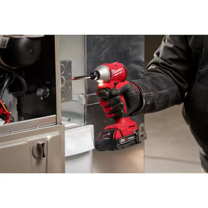 18V Lithium Ion Compact Brushless Cordless 1/4 in. Impact Driver Combo Kit with Screwdriver Bit Set B810565