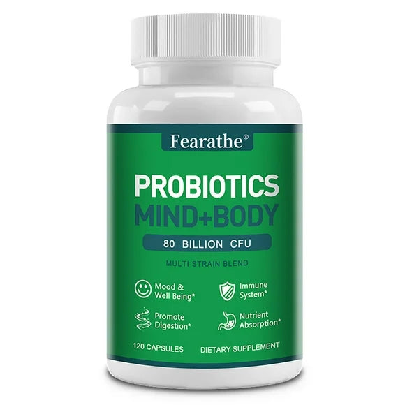 Probiotics 80 Billion CFU with Prebiotics and Digestive Enzymes 120 Capsules R4973