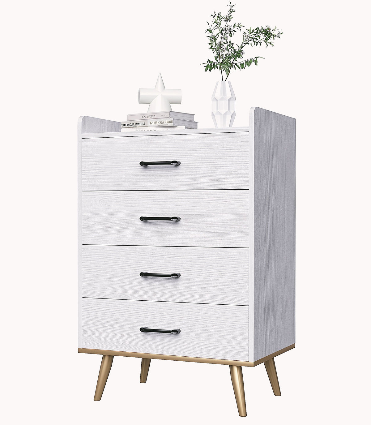 White 4 Drawer Wood Dresser K173206