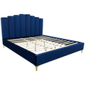 Blue Velvet Cali King Platform Bed T4411