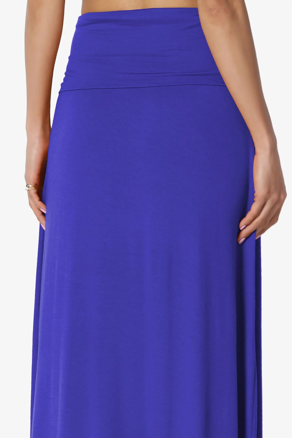Plus Casual Draped Jersey Long Maxi Skirt P15990