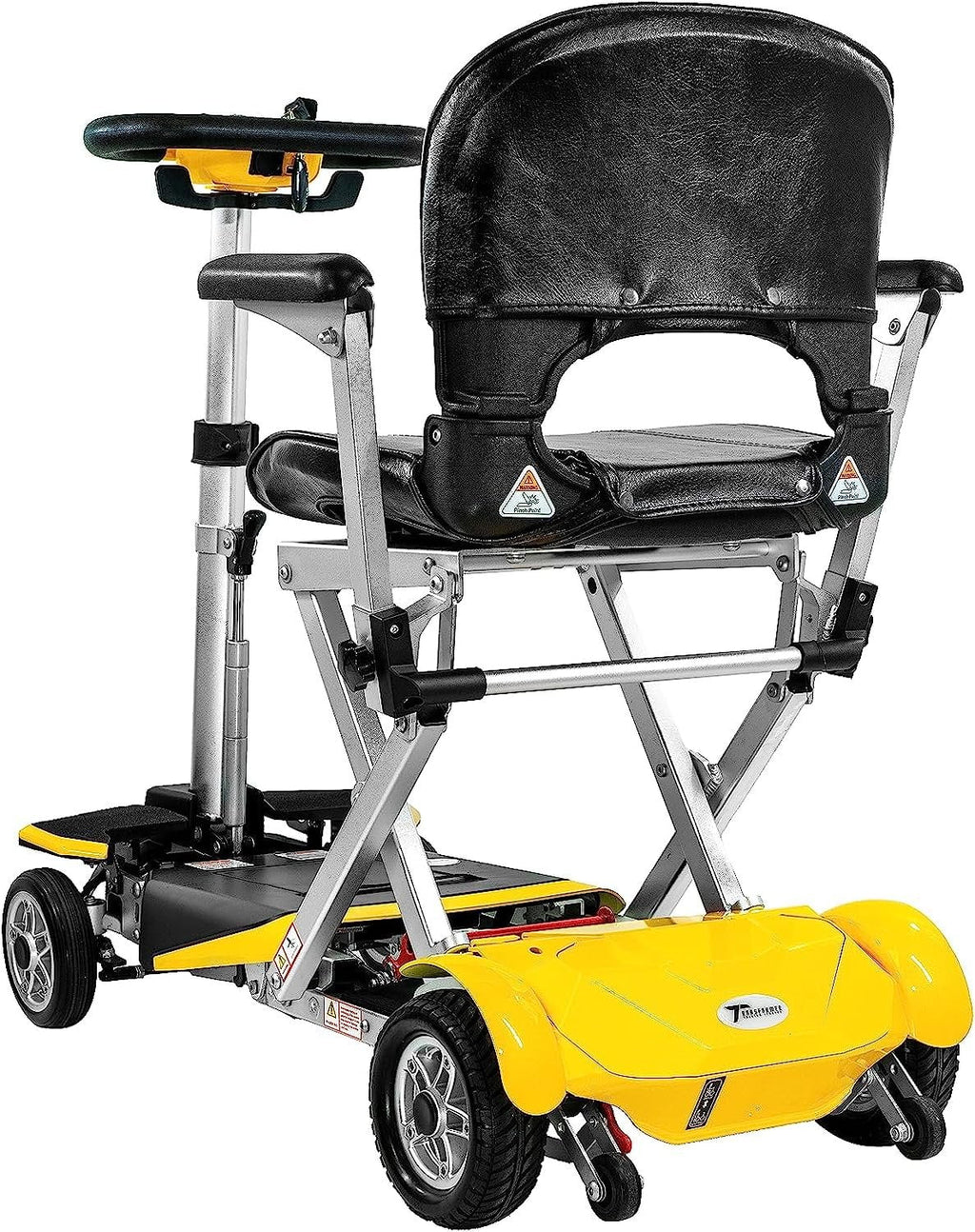 Yellow Automatic Folding Travel Scooter with Lightweight Lithium Battery W48455