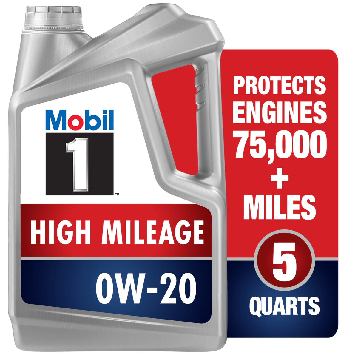 High Mileage Full Synthetic Motor Oil 0W-20, 5 Quart I8521