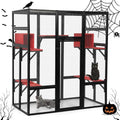 71Inches Large Wood Catio with Perches and Condos C4738
