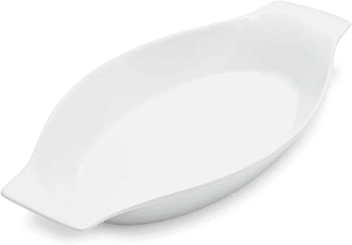 White Porcelain Oval Gratin Dish Y259794